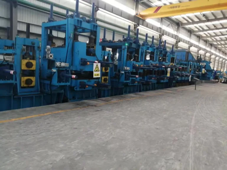 Line pipe mill on the workshop floor