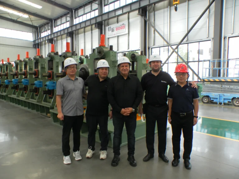 Customer from Türkiye visiting the Tengtian works — 200 × 200 mm construction tube