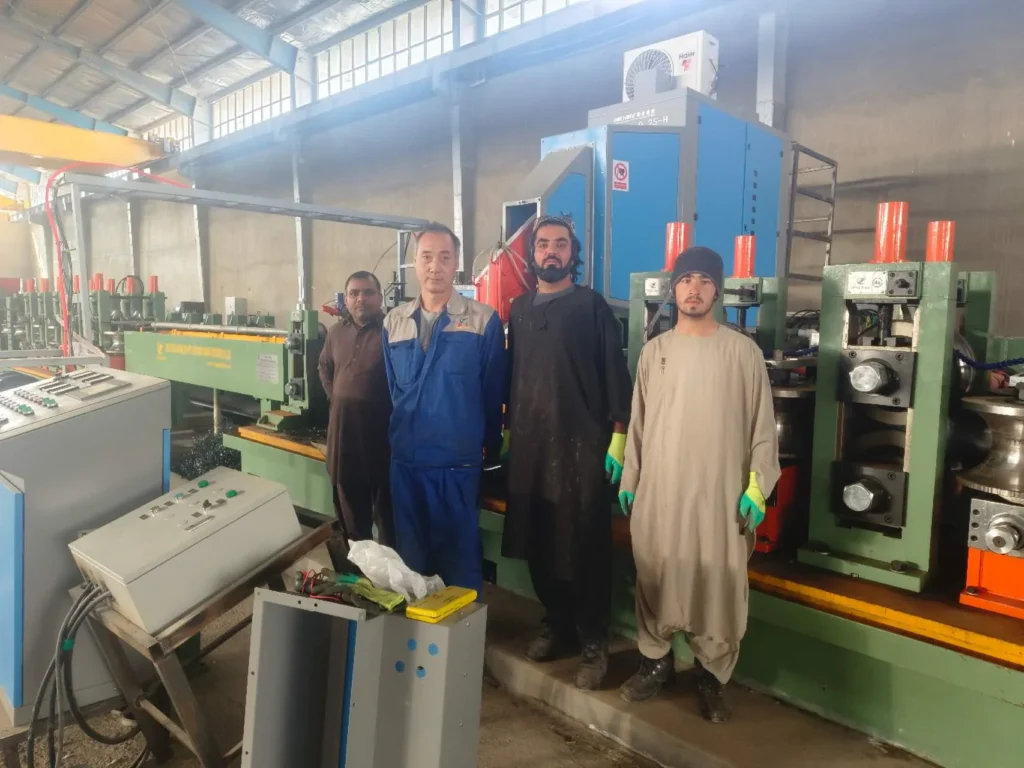 165 × 5 mm construction tube line at the customer's plant in Afghanistan