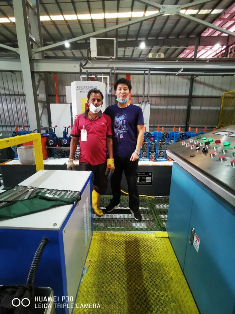 HG60 × 3 mm furniture tube line at the customer's plant in Malaysia