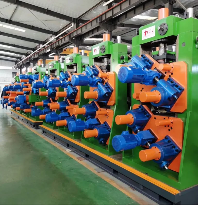 Square tube mill forming stands, close packed