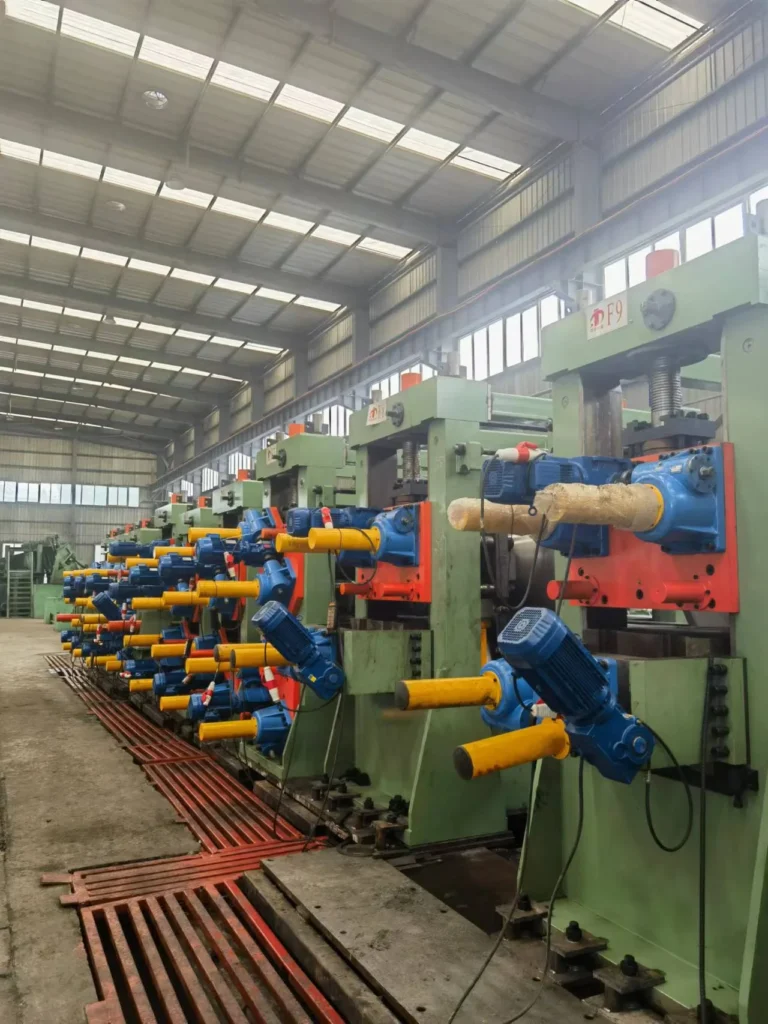 Square tube mill line along the bay
