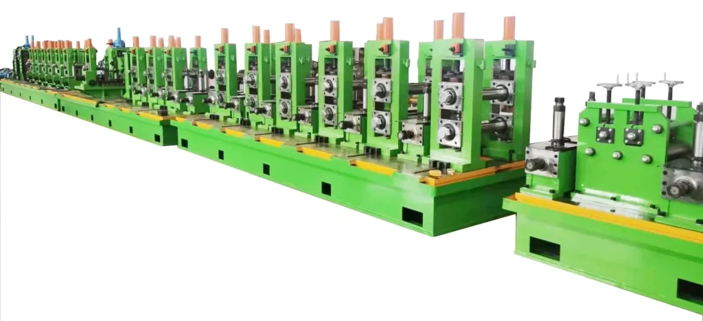HG114 tube mill line, green and blue sections of the complete line