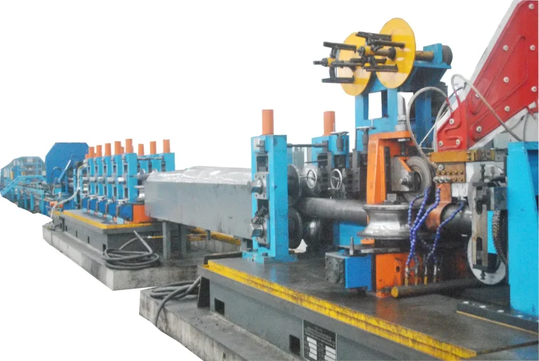 HG165 tube mill line with the cut-off saw and runout table