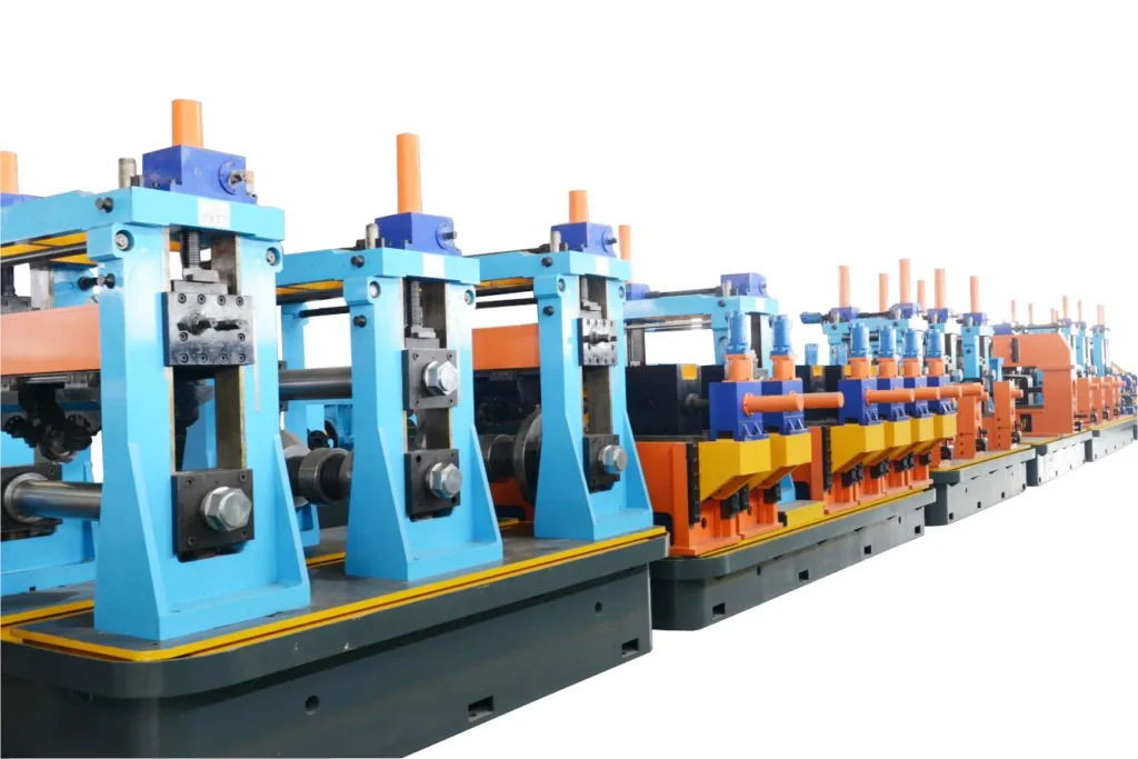 HG273 HFW tube mill line with the forming stands in a row