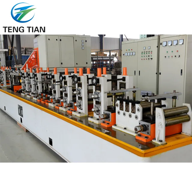 HG50 tube mill line with its control cabinets at the exit end