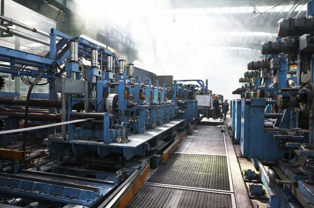 HG630 large-diameter tube mill line seen down the shop