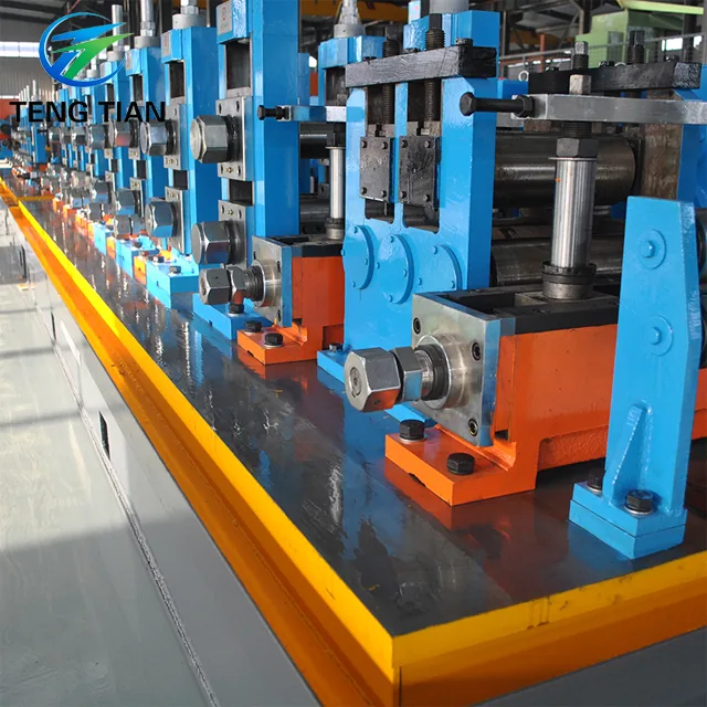 HG76 tube mill line, exit end with the sizing stands
