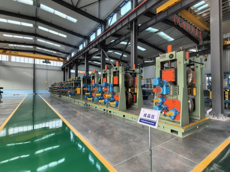 Tube mill line seen down the workshop bay