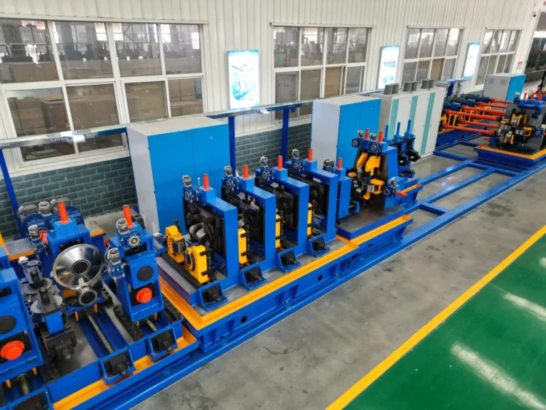 Tube mill line in the workshop