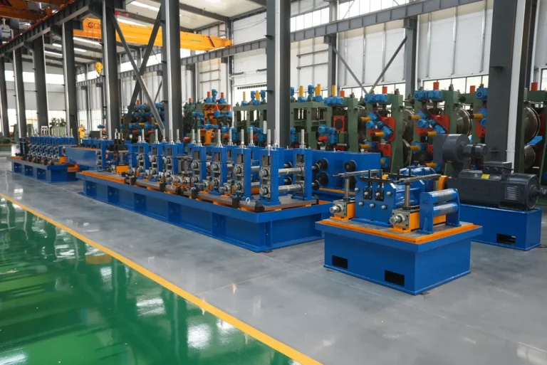 Welded tube mill line in the workshop