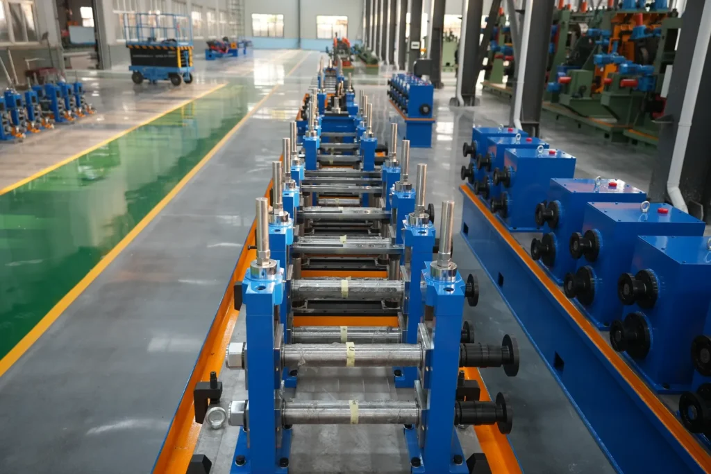 Tube mill line along the workshop bay
