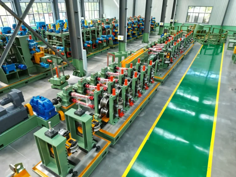 Tube mill line, forming and sizing stands