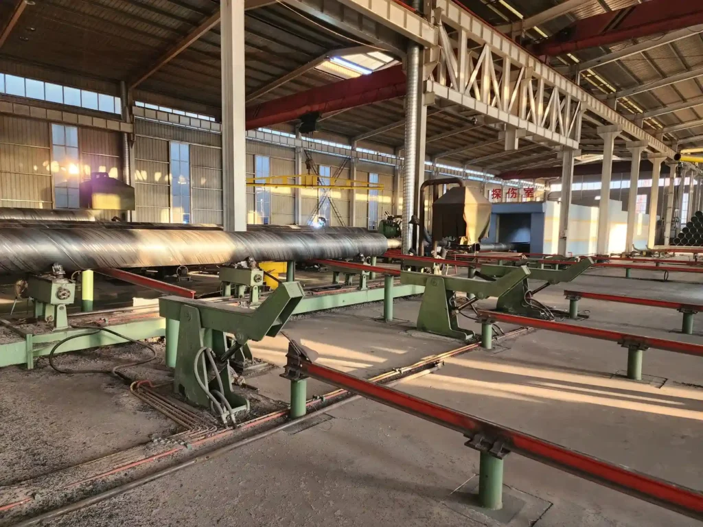 Spiral welded pipe line forming station making large diameter SSAW steel pipe